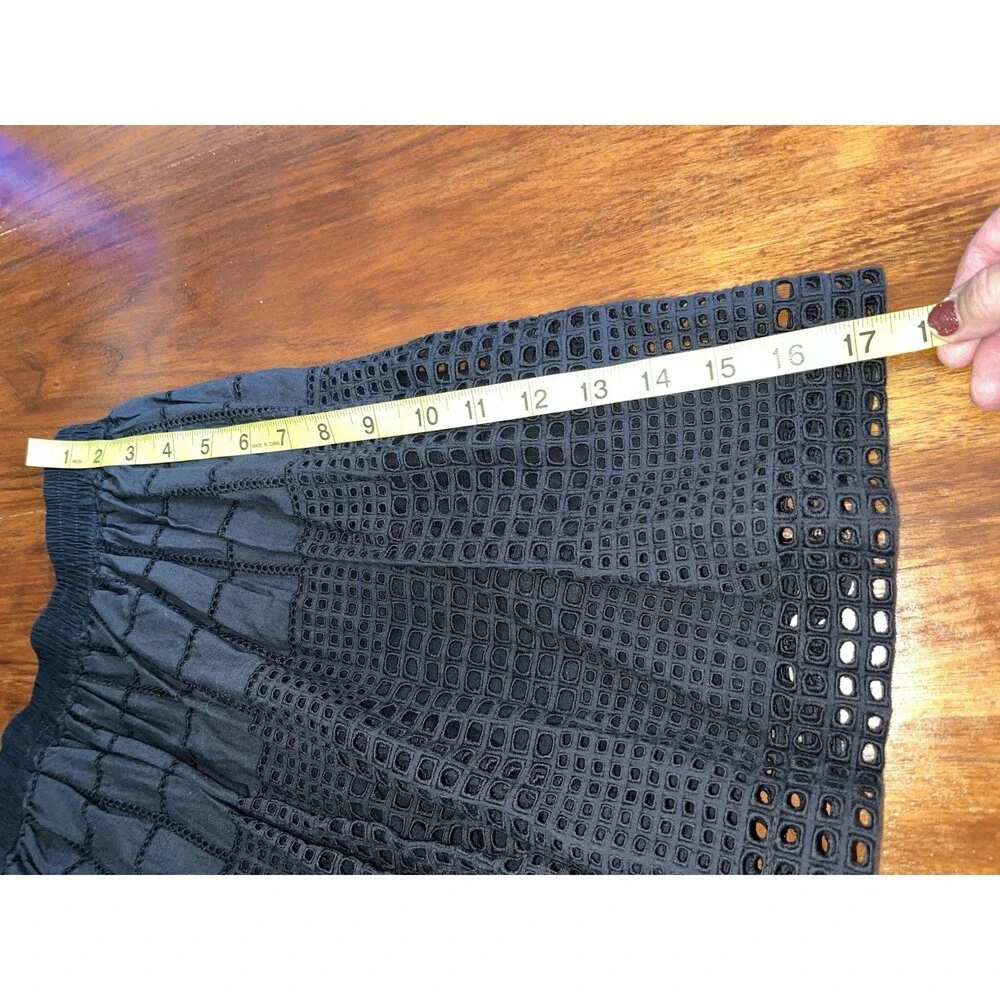 Madewell Black Beachhouse Eyelet Skirt Size M